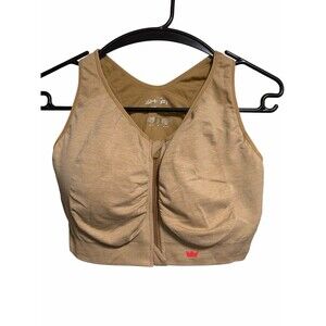 Shefit Lounge Sports Bra in Honey Wheat Size Luxe 4 Front Zip Sporty Comfortable